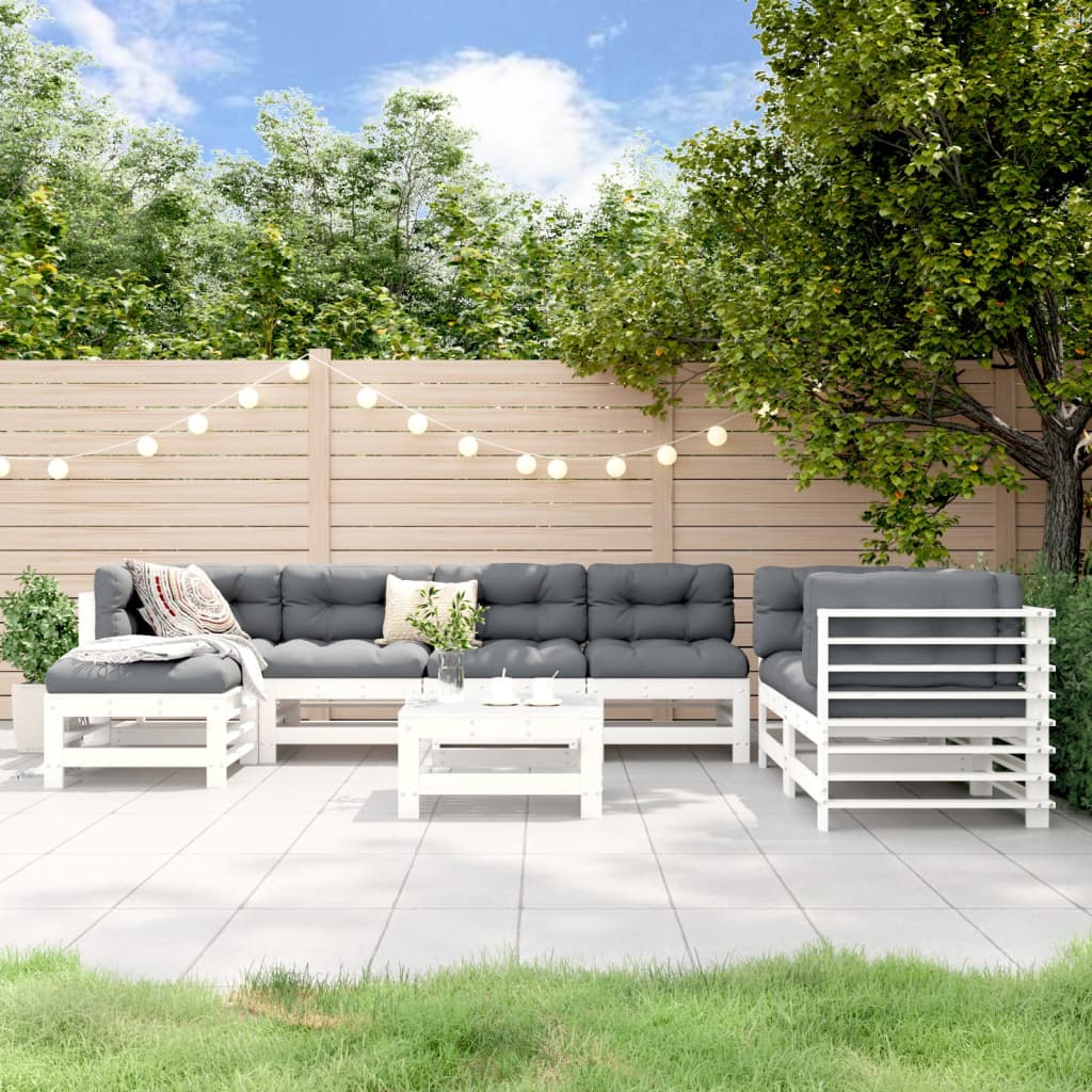 8-tlg. Garten-Lounge-Set Massivholz Kiefer