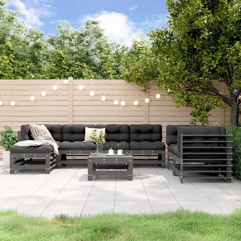 8-tlg. Garten-Lounge-Set Massivholz Kiefer