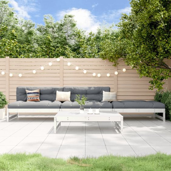 4-tlg. Garten-Lounge-Set Massivholz Kiefer