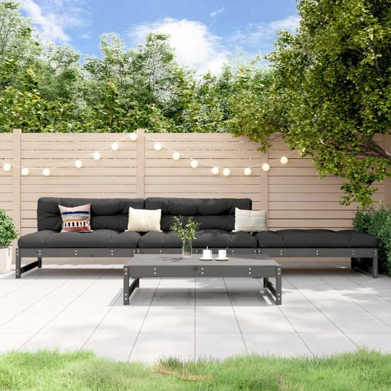 4-tlg. Garten-Lounge-Set Massivholz Kiefer