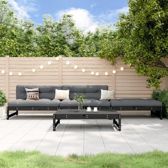 4-tlg. Garten-Lounge-Set Massivholz Kiefer