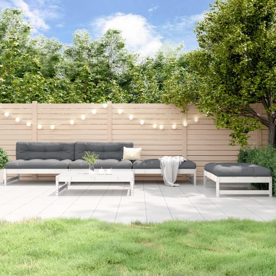 5-tlg. Garten-Lounge-Set Massivholz Kiefer