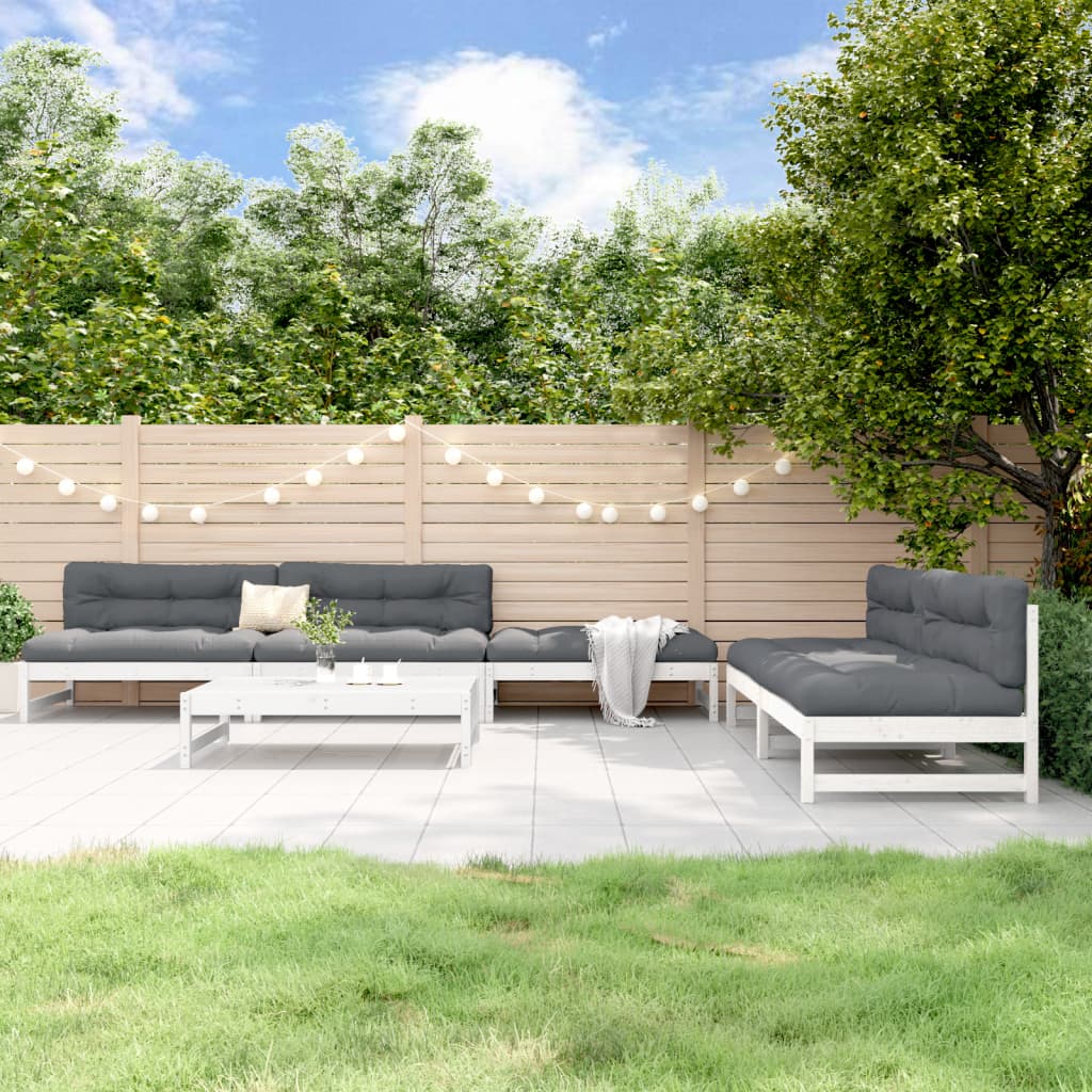 6-tlg. Garten-Lounge-Set Massivholz Kiefer