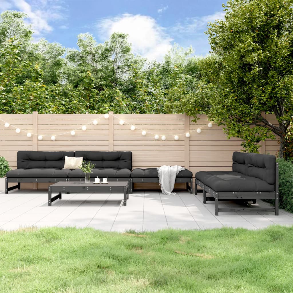 6-tlg. Garten-Lounge-Set Massivholz Kiefer