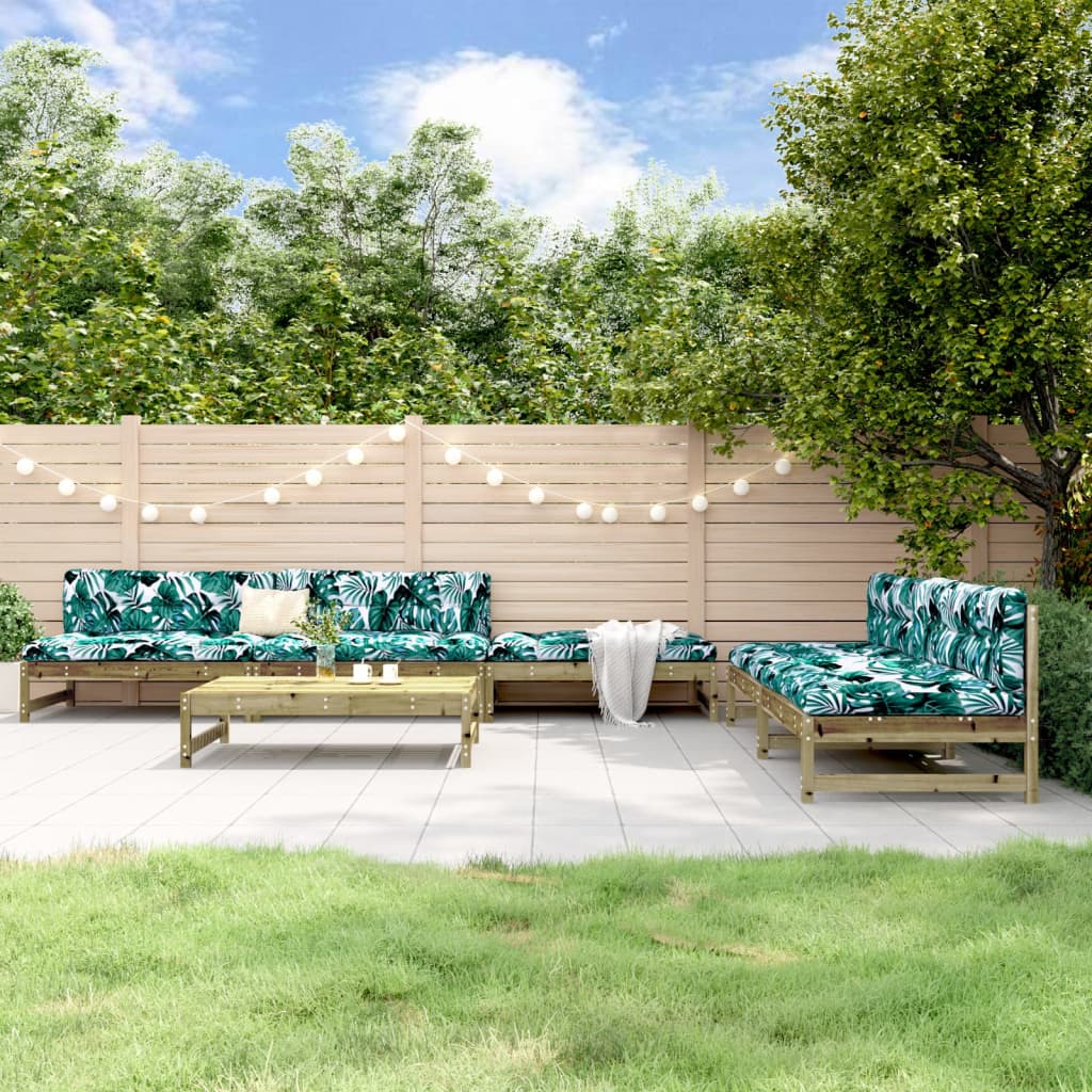 6-tlg. Garten-Lounge-Set Massivholz Kiefer