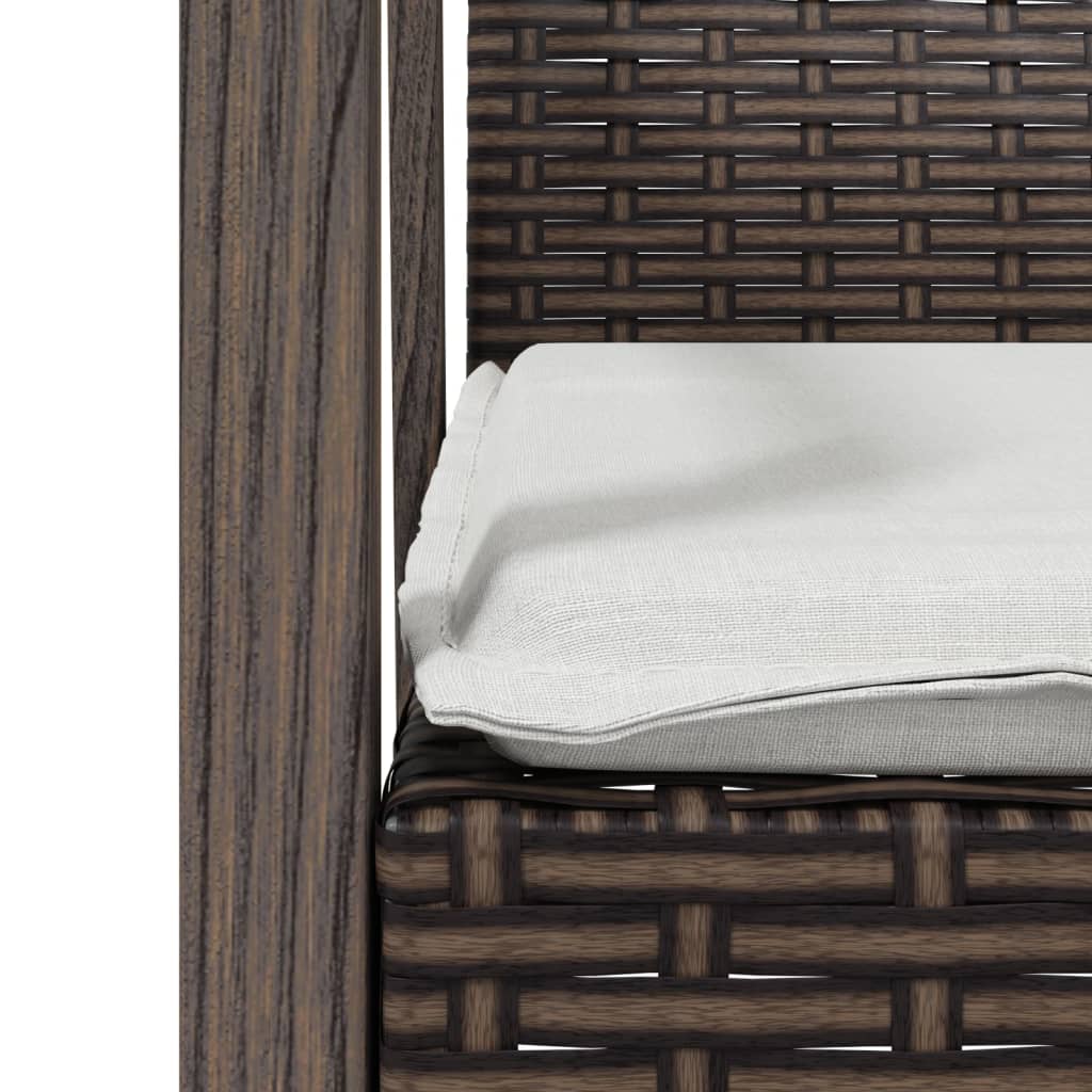3-tlg. Garten-Essgruppe mit Kissen Poly Rattan und Stahl
