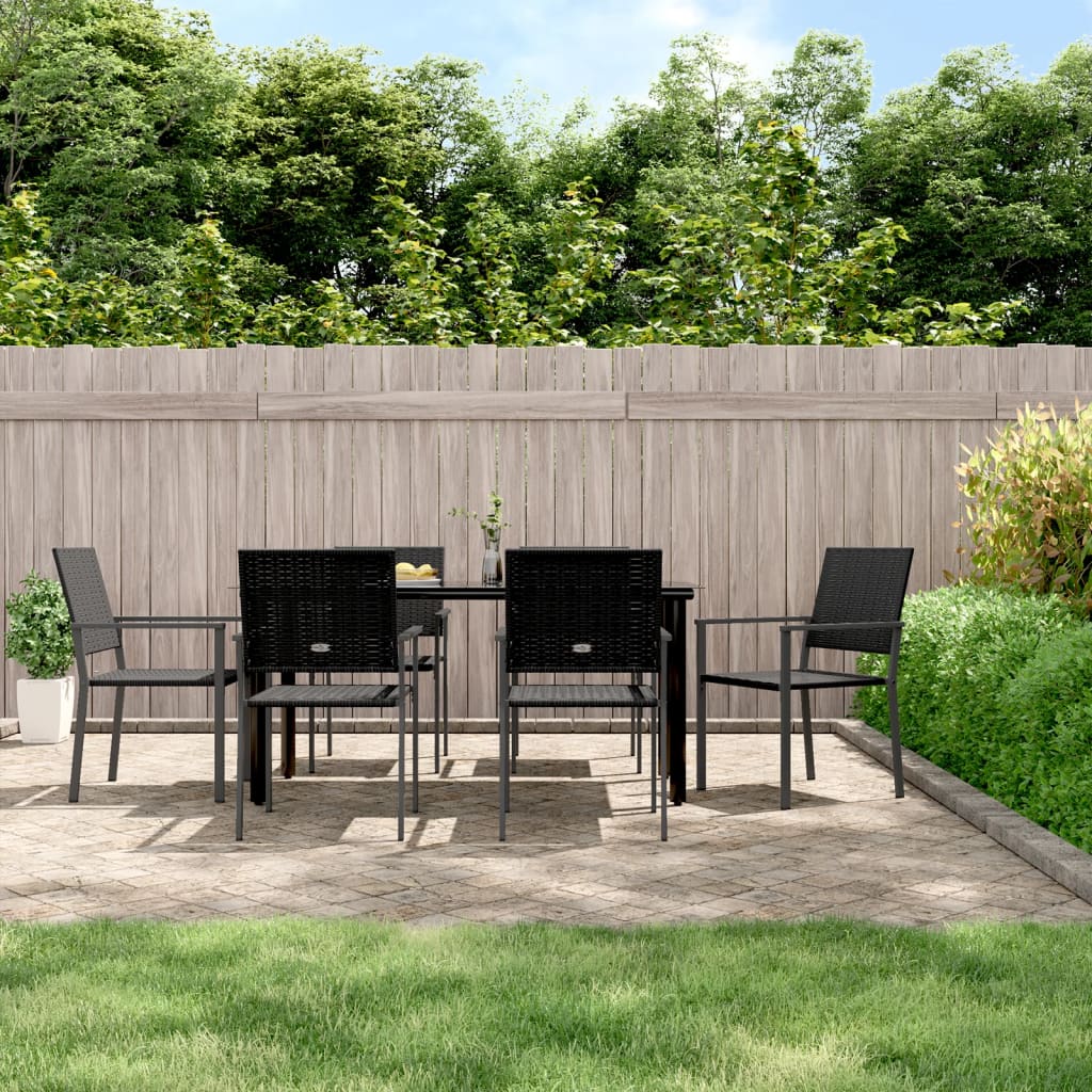 3-tlg. Garten-Essgruppe mit Kissen Poly Rattan und Stahl