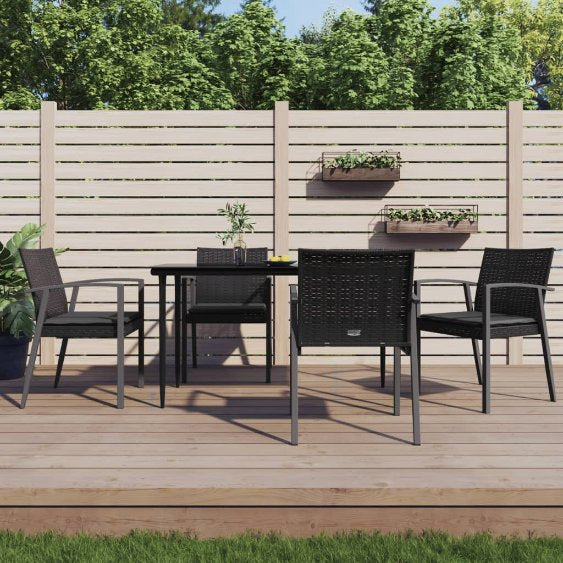 Gartenstühle mit Kissen 4 Stk. Braun 56,5x57x83 cm Poly Rattan
