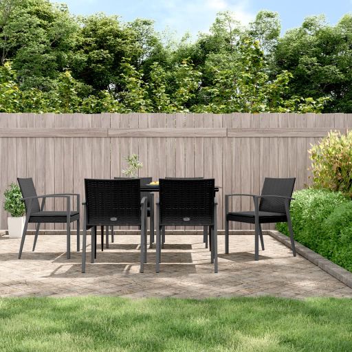 Gartenstühle mit Kissen 4 Stk. Braun 56,5x57x83 cm Poly Rattan