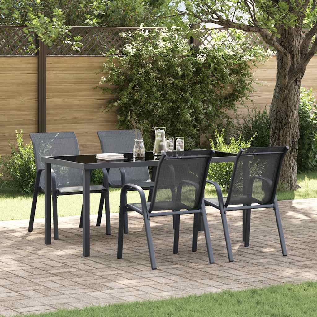 Stapelbare Gartenstühle 2 Stk. Braun Textilene