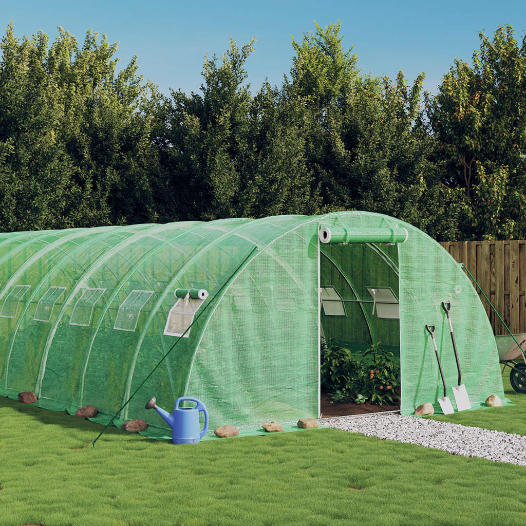 Gewächshaus mit Stahlrahmen Grün 16 m² 4x4x2 m