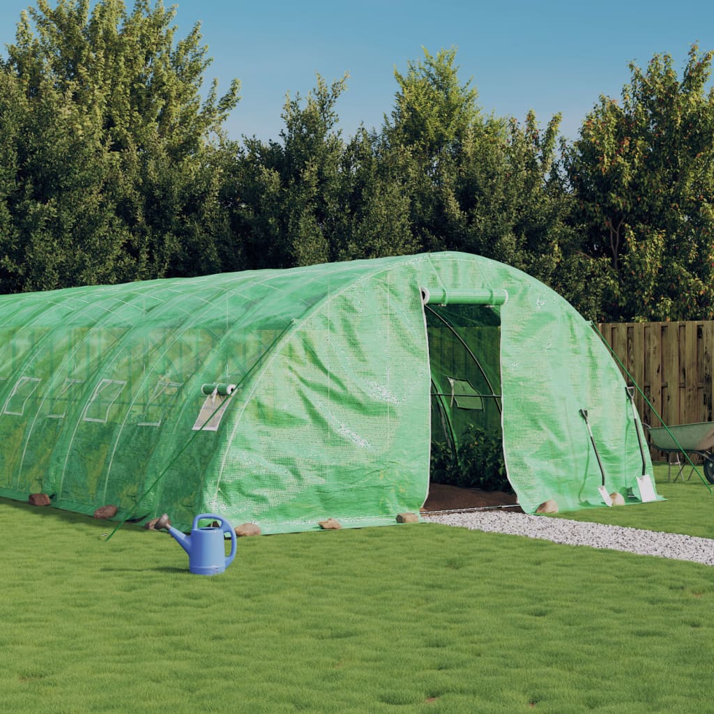 Gewächshaus mit Stahlrahmen Grün 20 m² 5x4x2,3 m