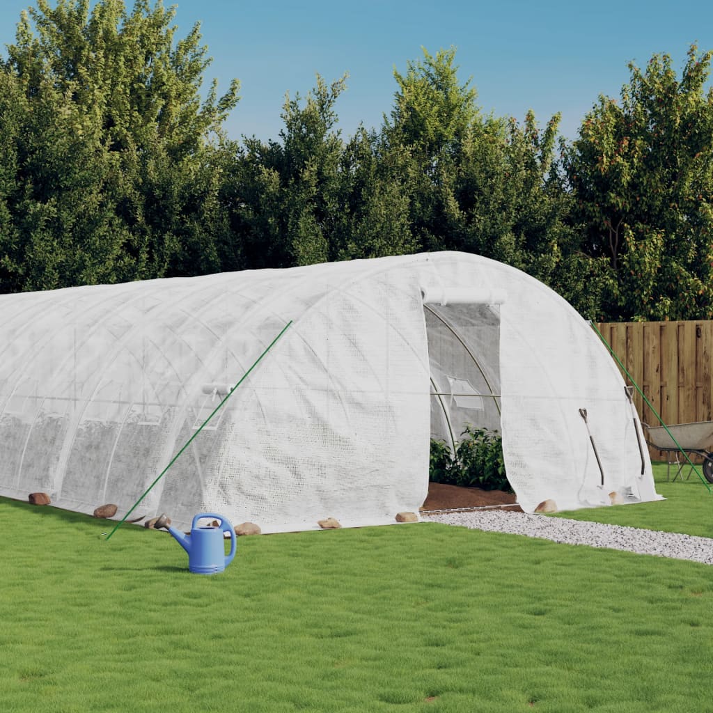 Gewächshaus mit Stahlrahmen Grün 20 m² 5x4x2,3 m