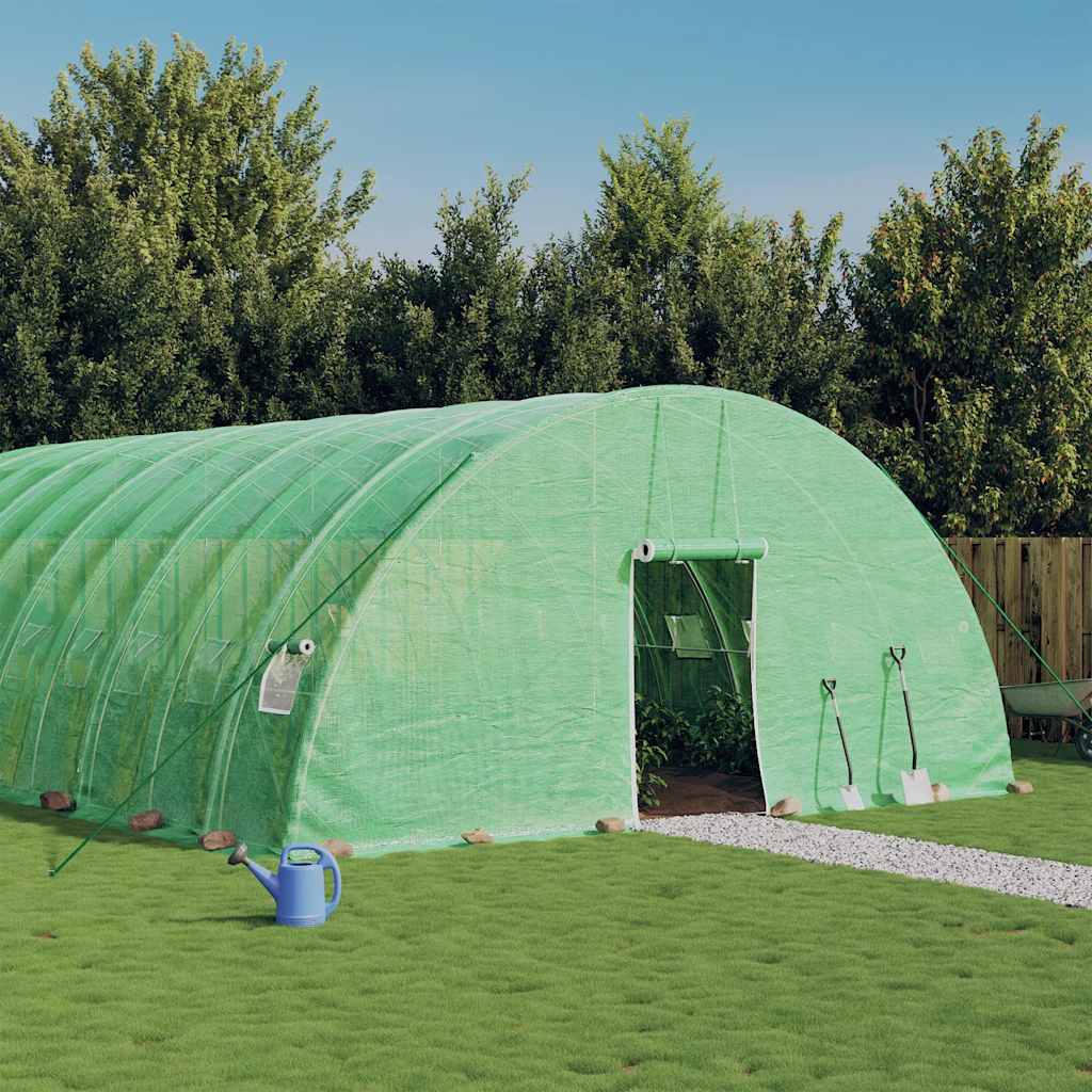 Gewächshaus mit Stahlrahmen Grün 24 m² 6x4x2,85 m