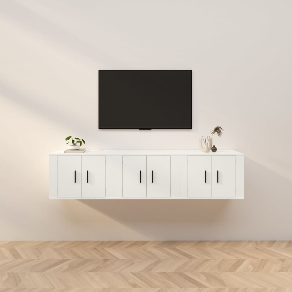 TV-Wandschränke 2 Stk. Weiß 57x34,5x40 cm