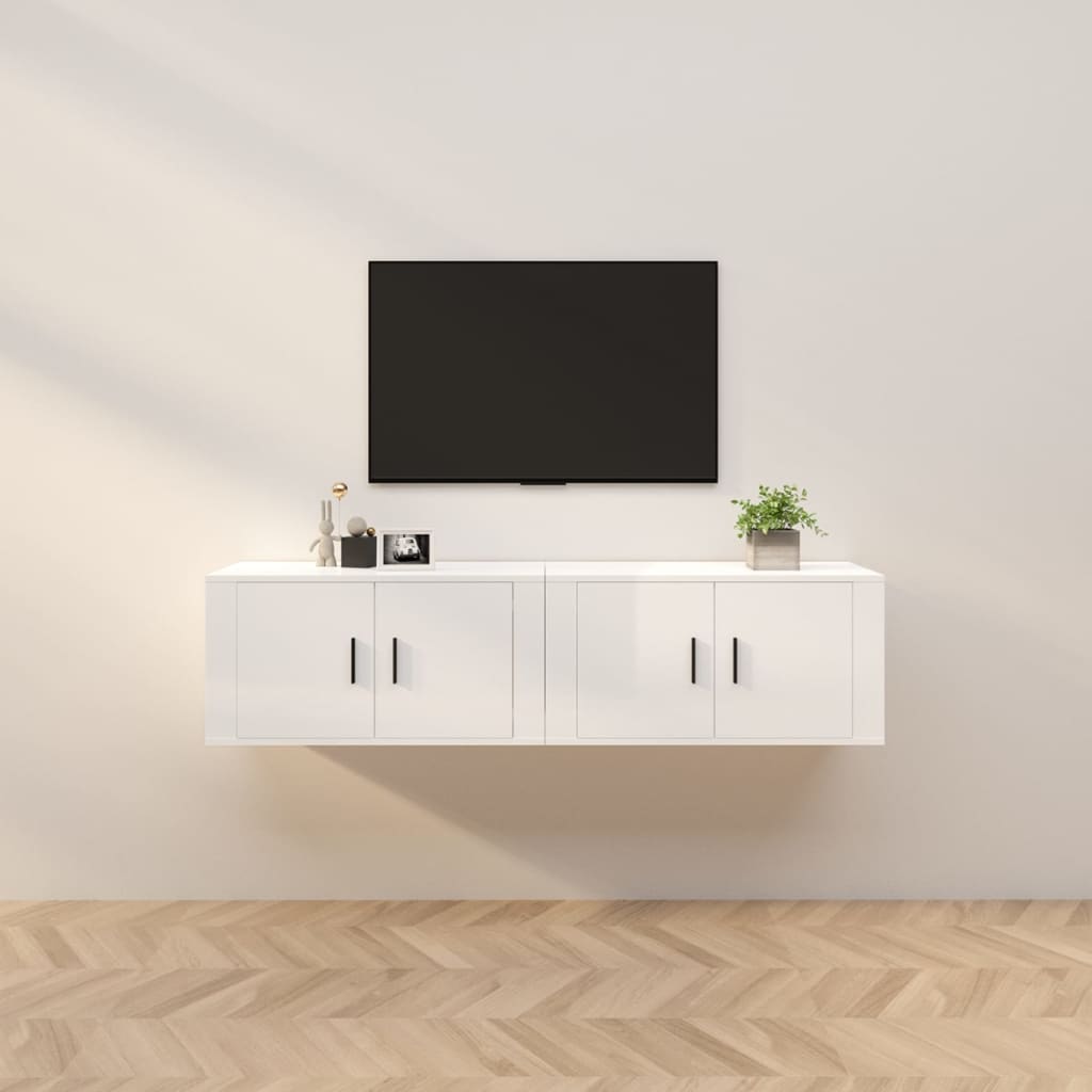 TV-Wandschränke 2 Stk. Weiß 57x34,5x40 cm