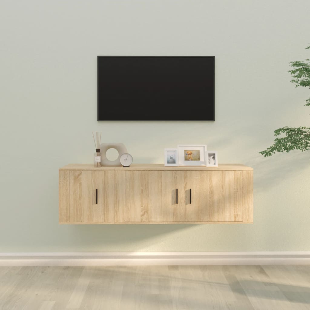 2-tlg. TV-Schrank-Set Weiß Holzwerkstoff