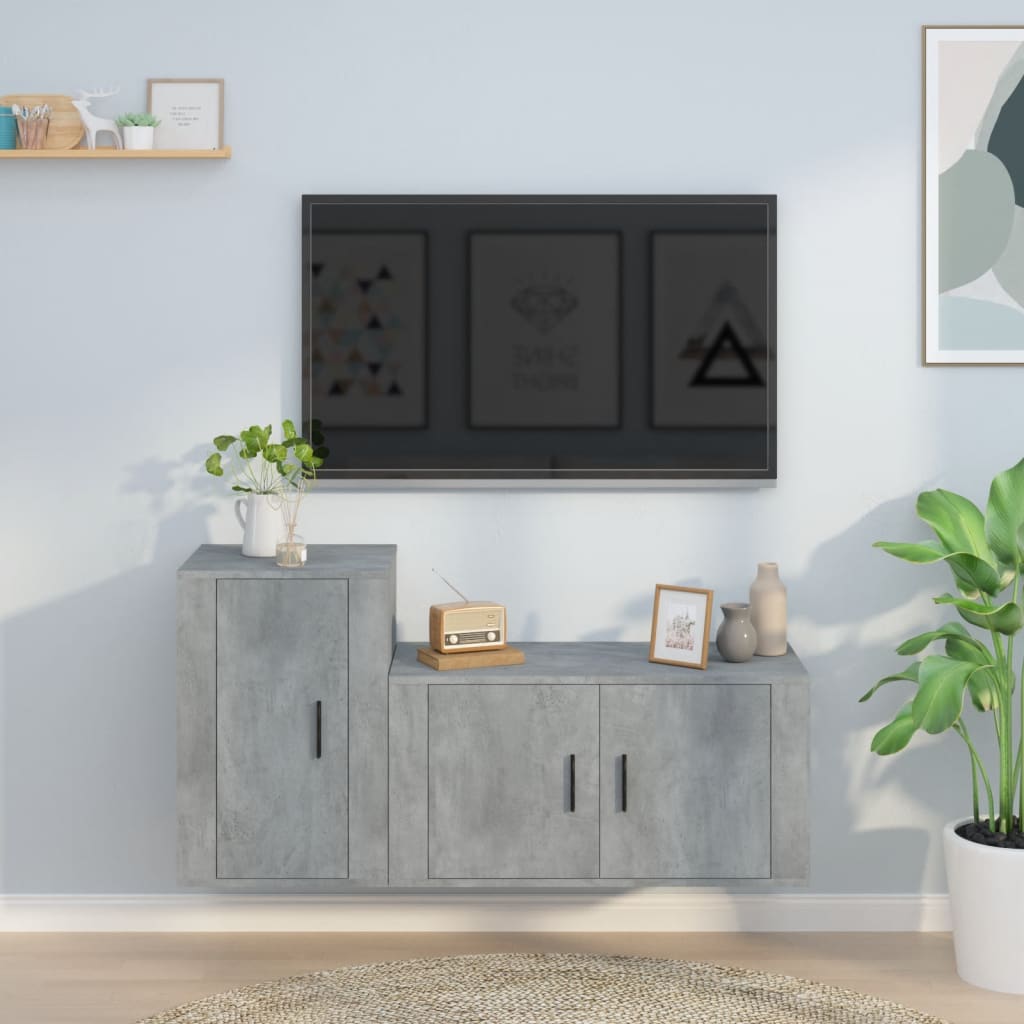 2-tlg. TV-Schrank-Set Weiß Holzwerkstoff