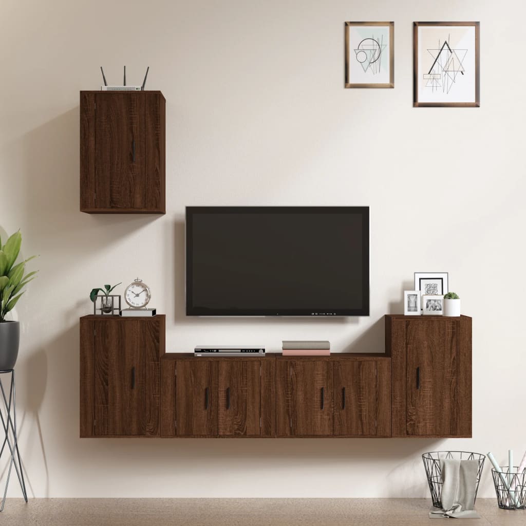 5-tlg. TV-Schrank-Set Weiß Holzwerkstoff