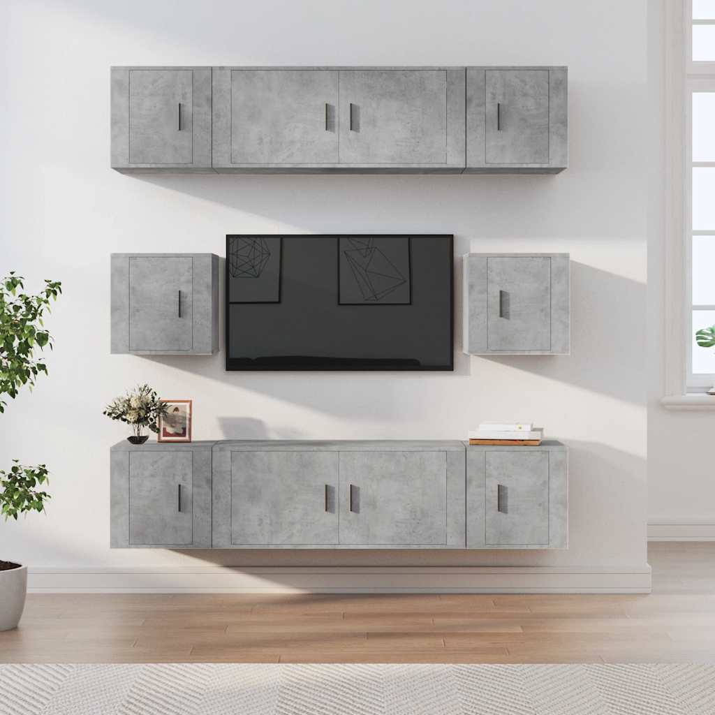 8-tlg. TV-Schrank-Set Weiß Holzwerkstoff