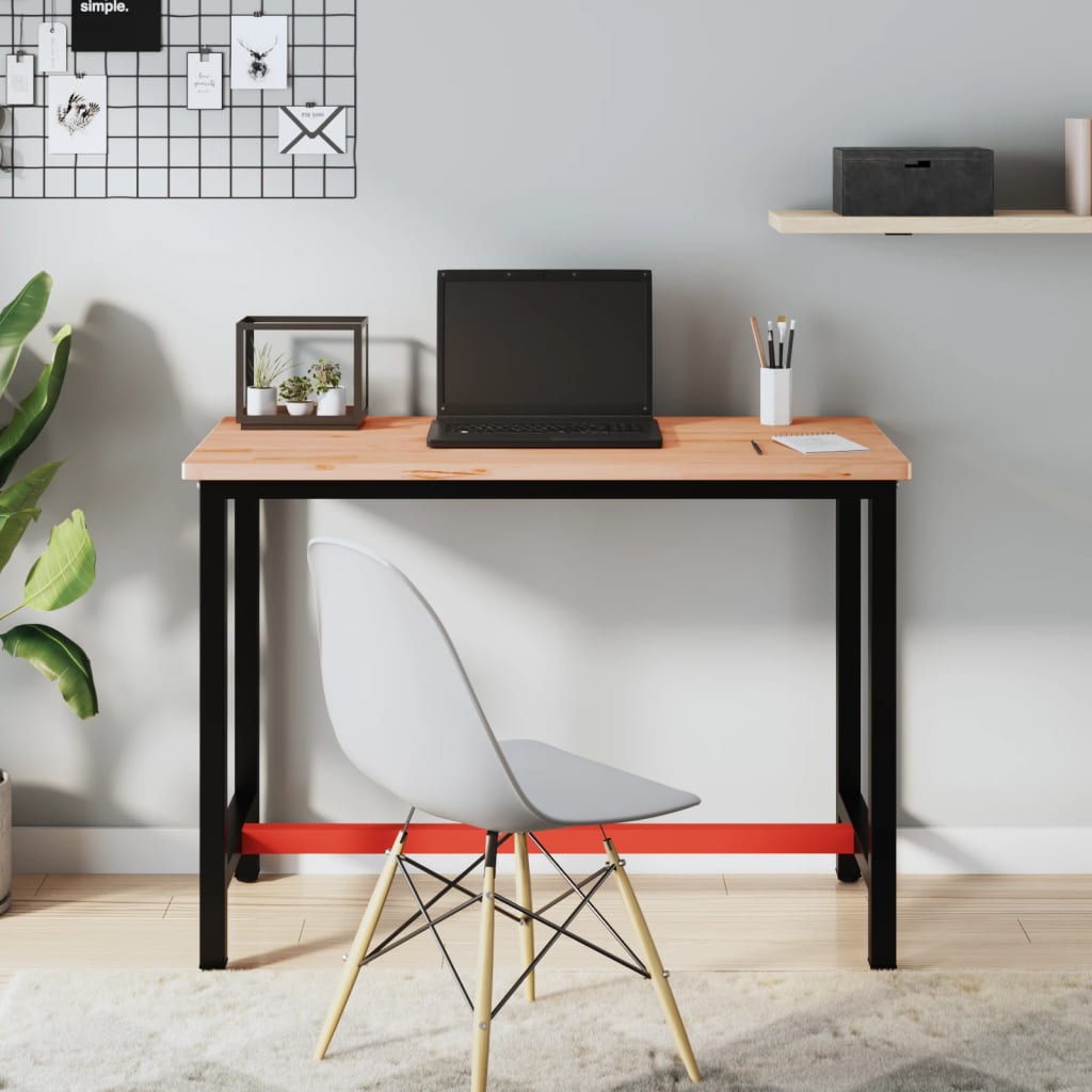 vidaXL Werkbank 80x55x81,5 cm Massivholz Buche und Metall