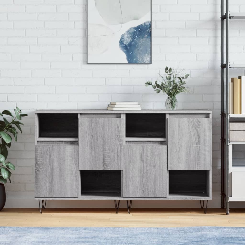 Sideboards 2 Stk. Weiß Holzwerkstoff