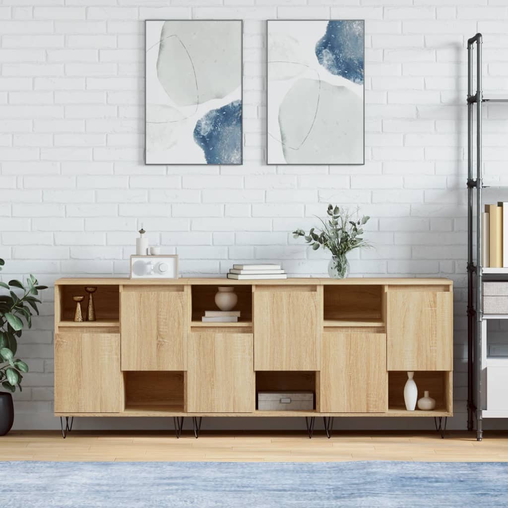 vidaXL Sideboards 2 Stk. Weiß Holzwerkstoff