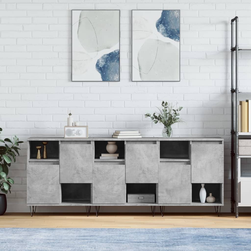 Sideboards 2 Stk. Weiß Holzwerkstoff