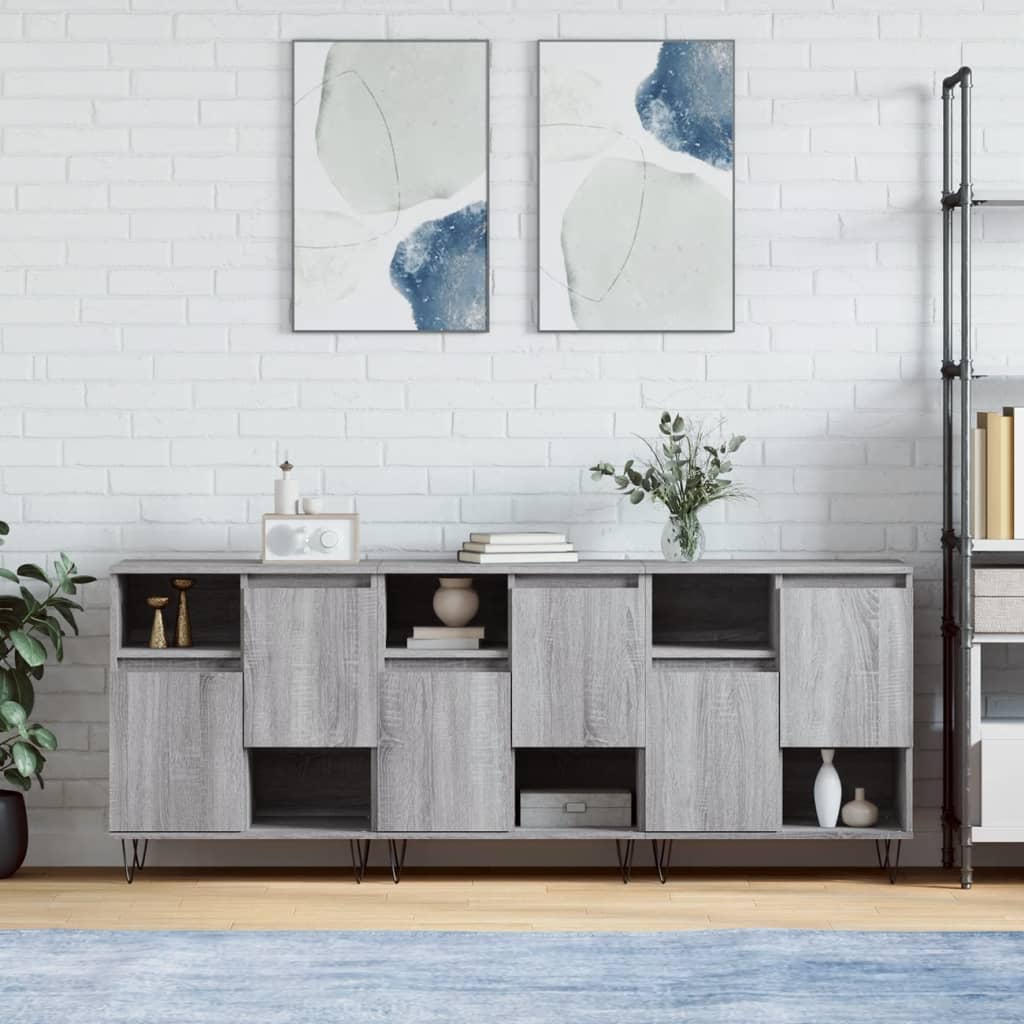 Sideboards 2 Stk. Weiß Holzwerkstoff