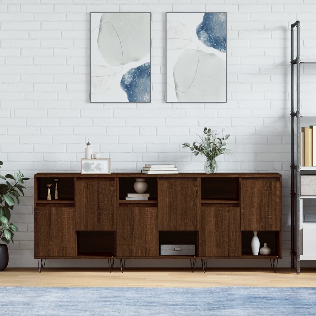 vidaXL Sideboards 2 Stk. Weiß Holzwerkstoff