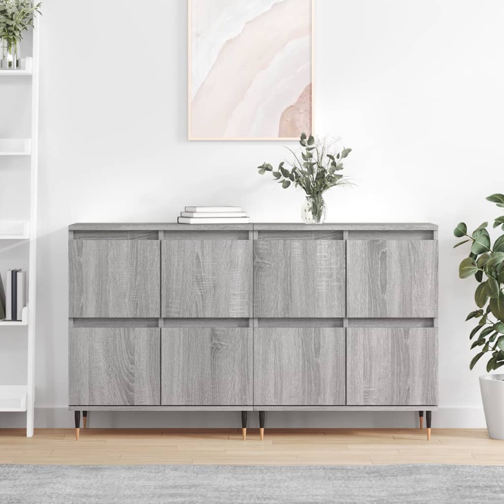 Sideboards 2 Stk. Weiß Holzwerkstoff