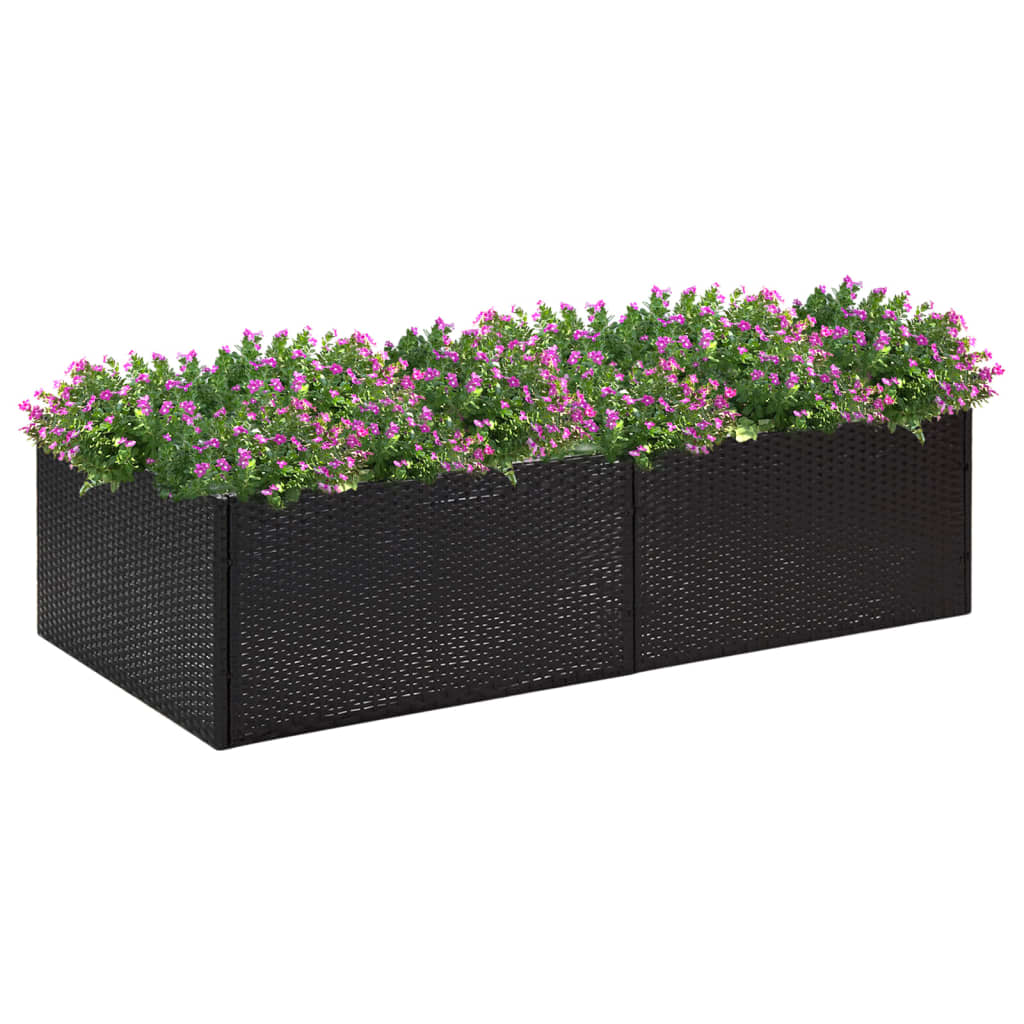 vidaXL Pflanzkübel Schwarz 80x80x40 cm Poly Rattan