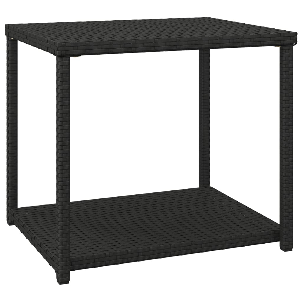 vidaXL Beistelltisch Schwarz 55x45x49 cm Poly Rattan