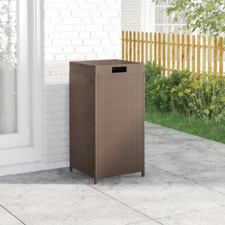 vidaXL Müllbehälter Schwarz 40x40x80 cm Poly Rattan