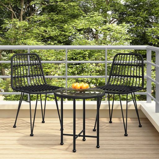 Gartenstühle 2 Stk. 48x62x84 cm PE-Rattan