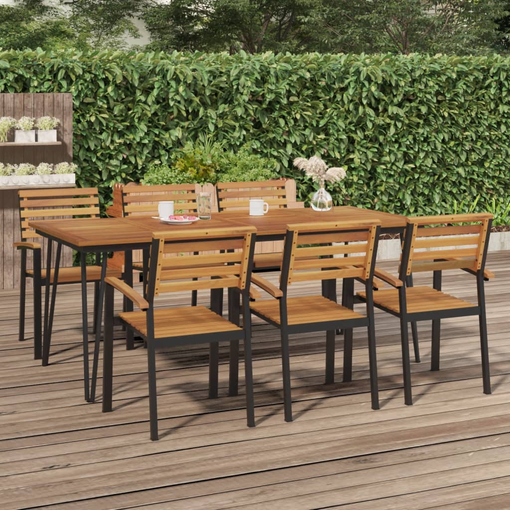 Gartentisch mit Haarnadel-Beinen 140×80×75 cm Massivholz Akazie