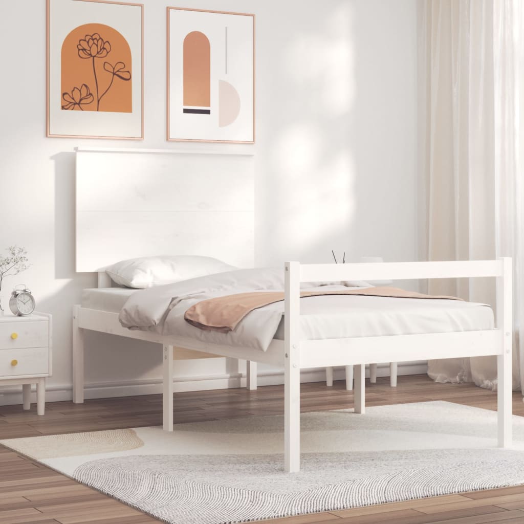 Seniorenbett mit Kopfteil Massivholz