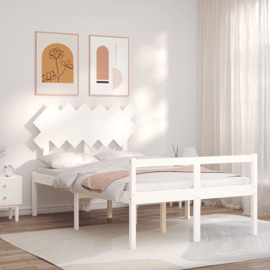 Seniorenbett mit Kopfteil Massivholz
