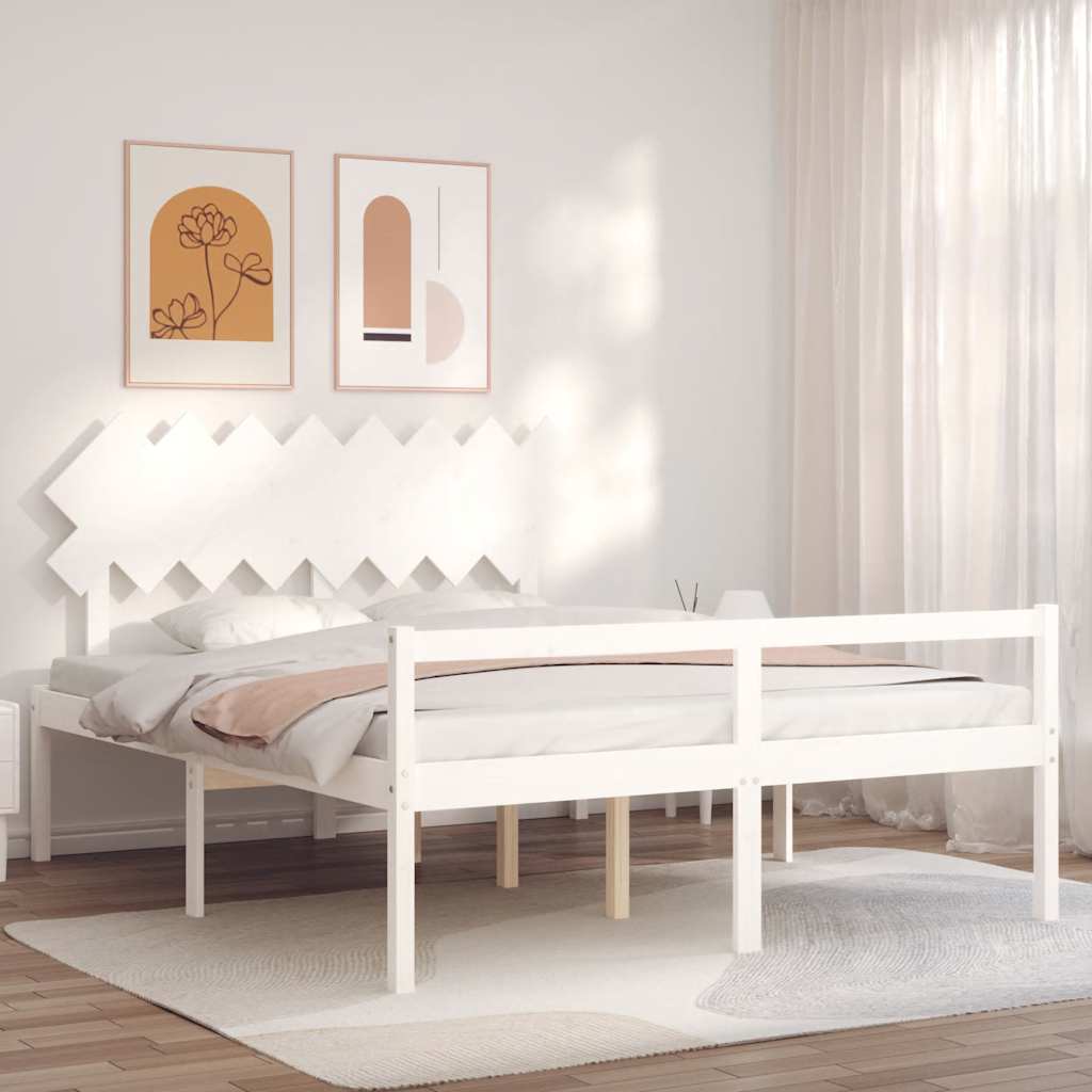 Seniorenbett mit Kopfteil Massivholz
