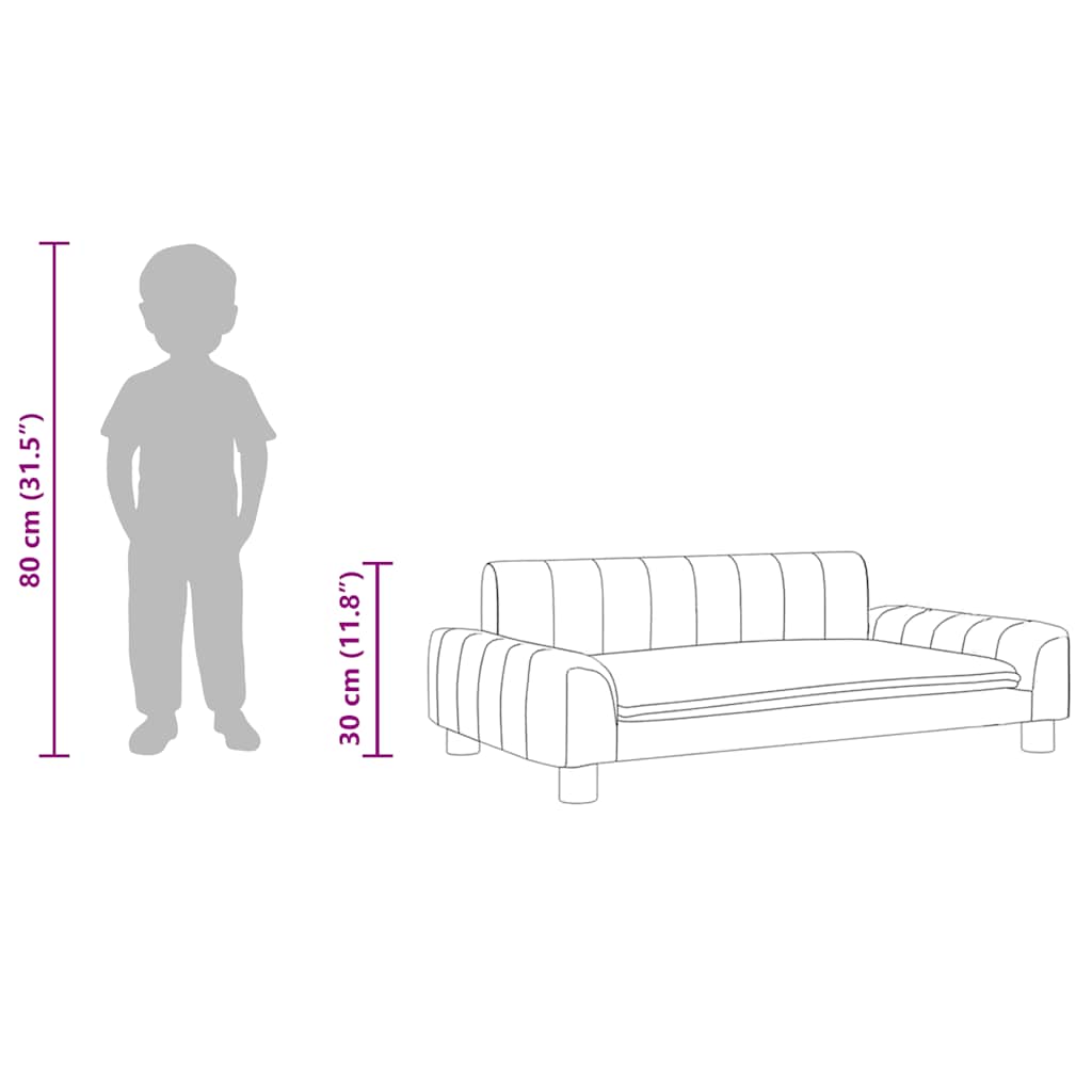 vidaXL Kindersofa Creme 90x53x30 cm Stoff