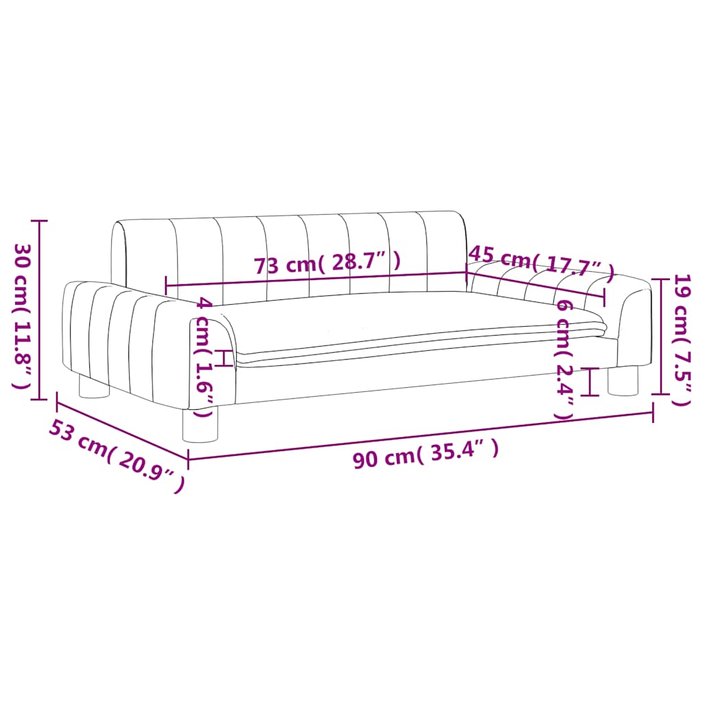 vidaXL Kindersofa Schwarz 90x53x30 cm Kunstleder