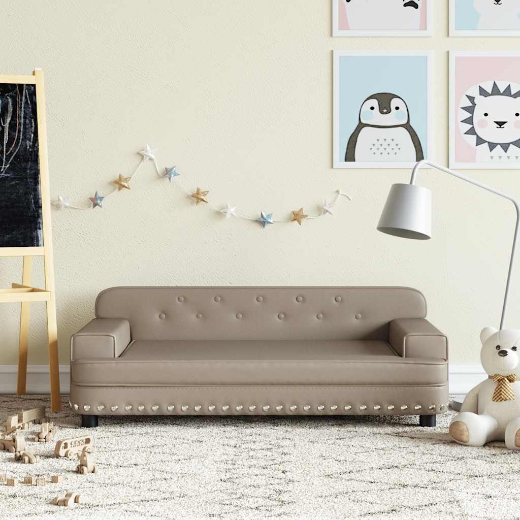 Kindersofa Schwarz 90x53x30 cm Kunstleder