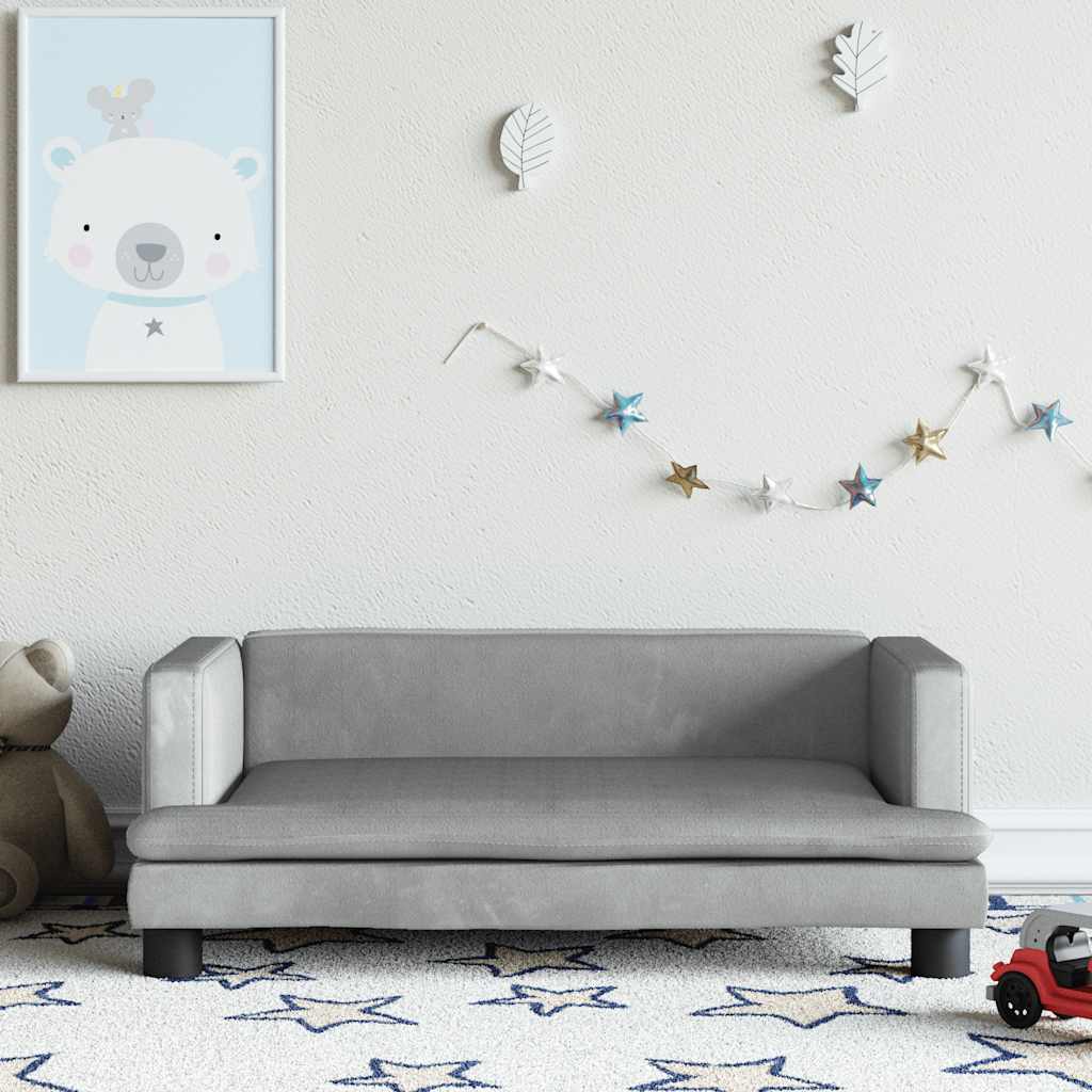 Kindersofa Blau 80x45x30 cm Samt