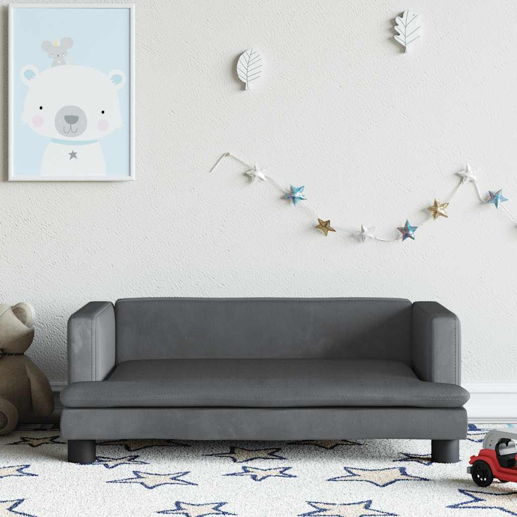 vidaXL Kindersofa Blau 80x45x30 cm Samt