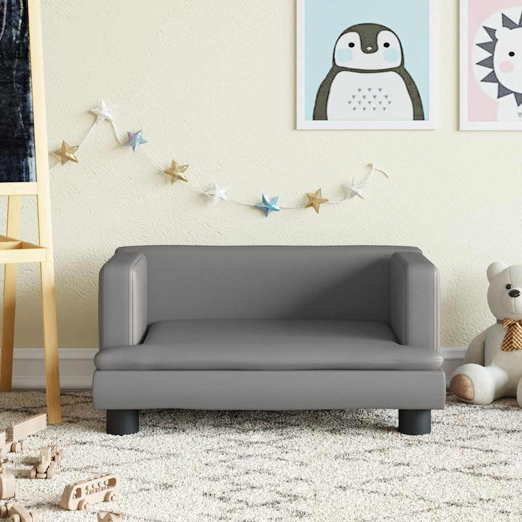 Kindersofa Schwarz 80x45x30 cm Kunstleder