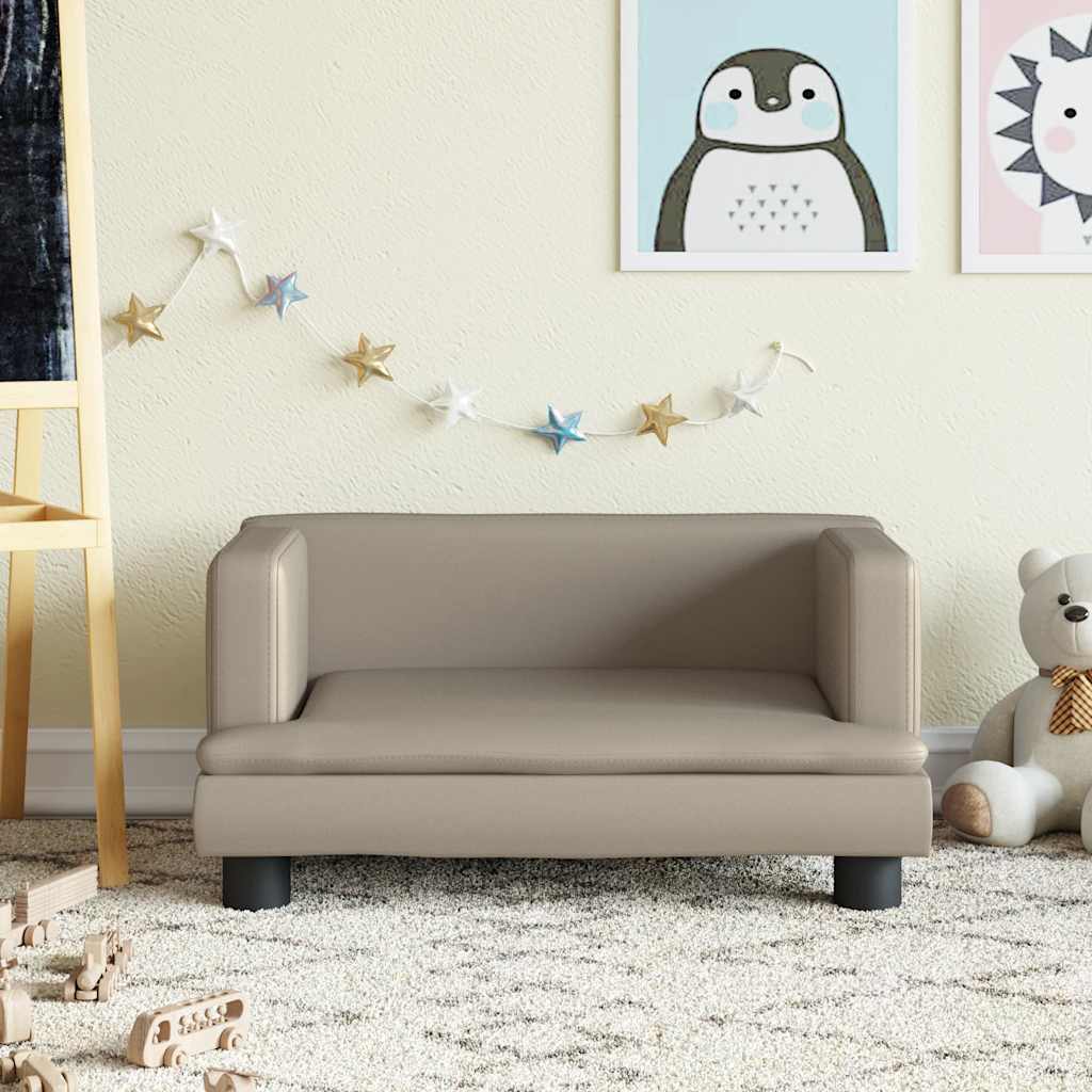 Kindersofa Schwarz 80x45x30 cm Kunstleder