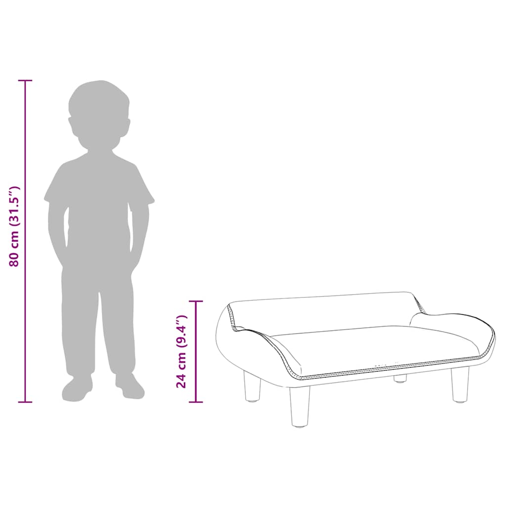 vidaXL Kindersofa Creme 70x40x24 cm Stoff