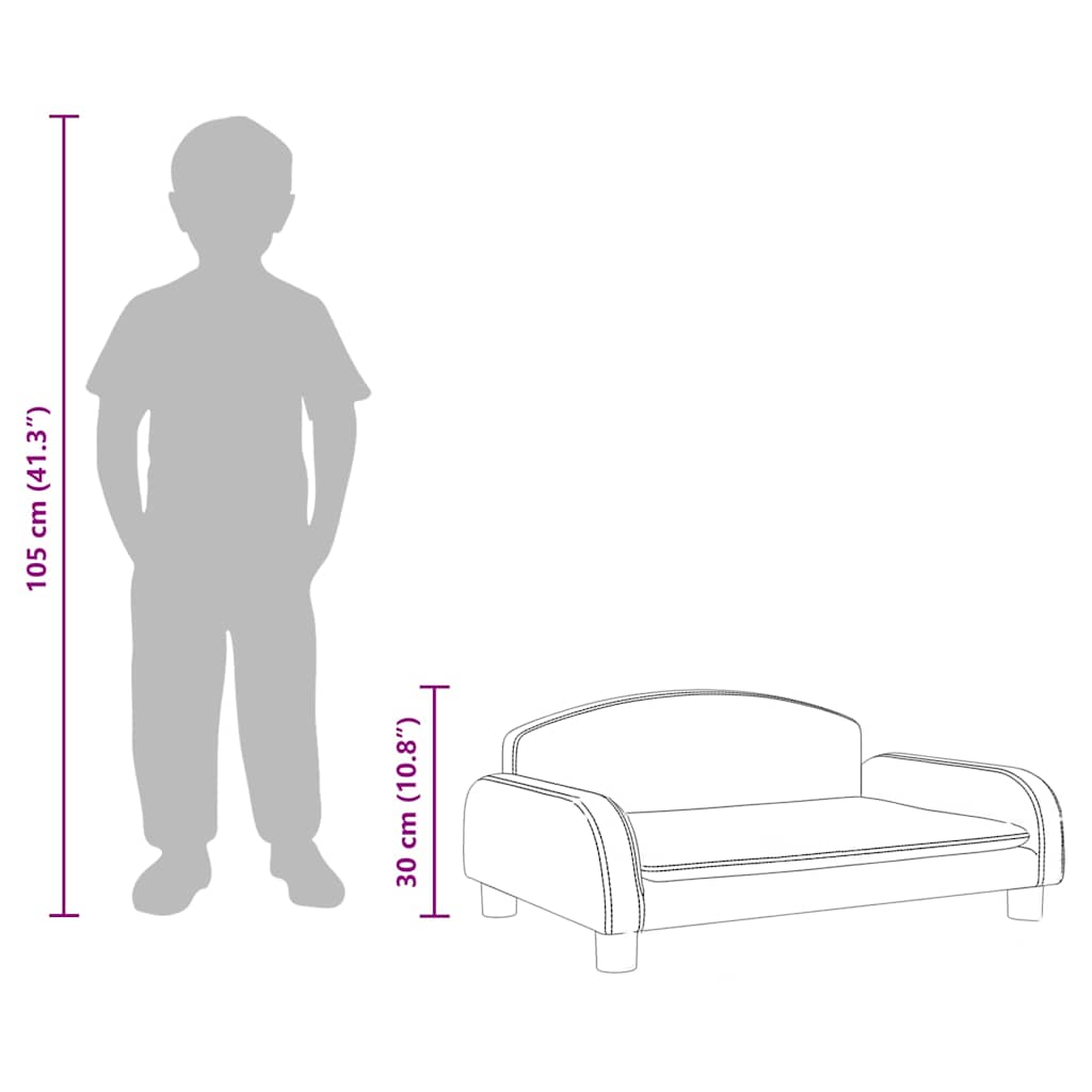 vidaXL Kindersofa Schwarz 70x45x30 cm Kunstleder