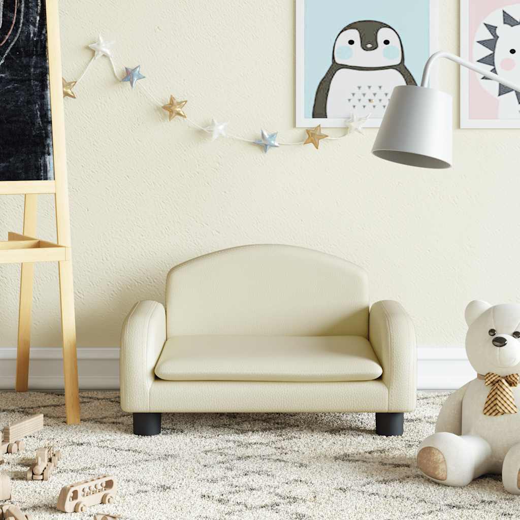 Kindersofa Schwarz 70x45x30 cm Kunstleder