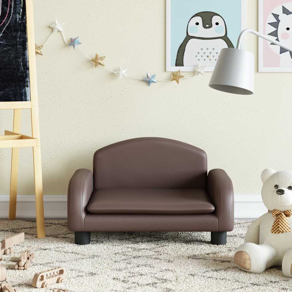 Kindersofa Schwarz 70x45x30 cm Kunstleder